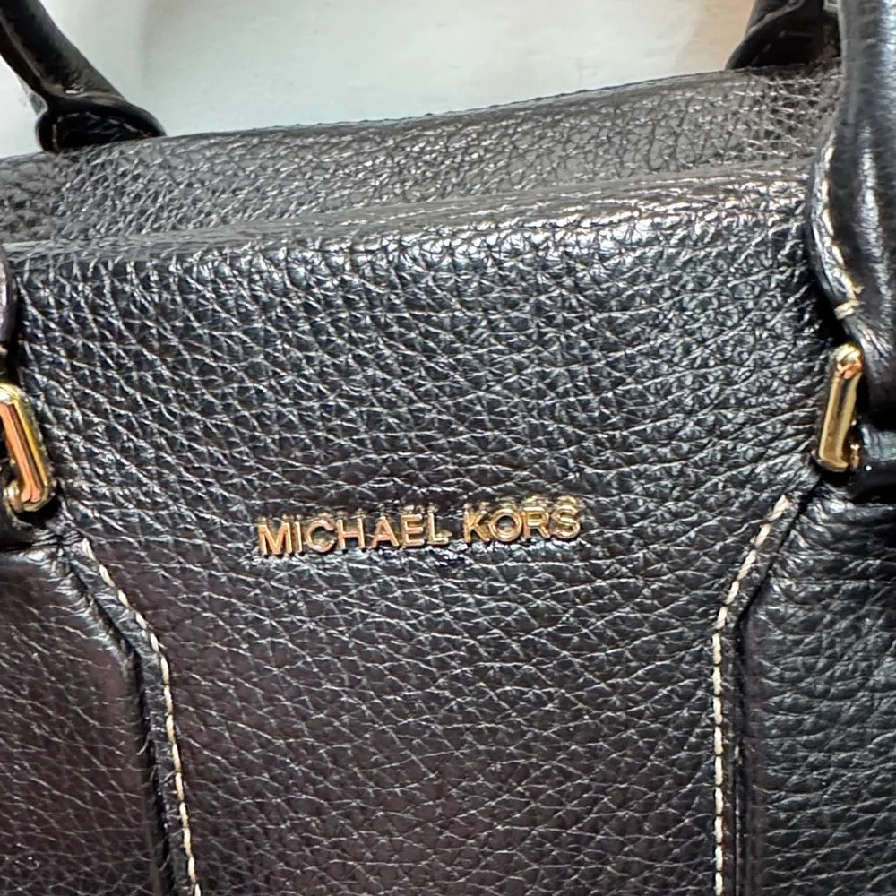 Michael Kors Black Textured Satchel